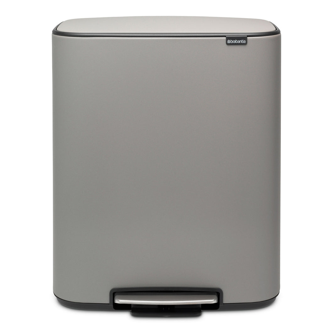 Brabantia Kitchen Pedal Bin 2 x 30L | Mineral Concrete Grey