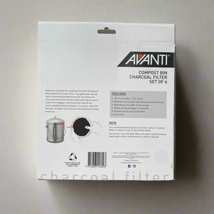 Avanti Compost Bin 10L Charcoal Filter 21.5cm SET 6