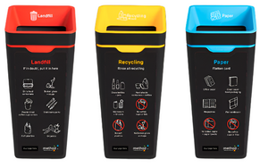 Method 60L Bin LABEL ONLY Red 'Landfill'