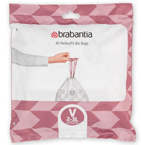 Brabantia Bin Liner | Code V 2-3L | 40 Bags