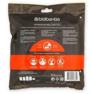 Brabantia Bin Liner | Code A 3L | 40 Bags