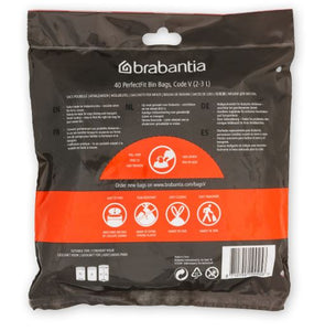 Brabantia Bin Liner | Code V 2-3L | 40 Bags