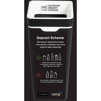 Method 60L Bin LABEL ONLY White 'Deposit Scheme'